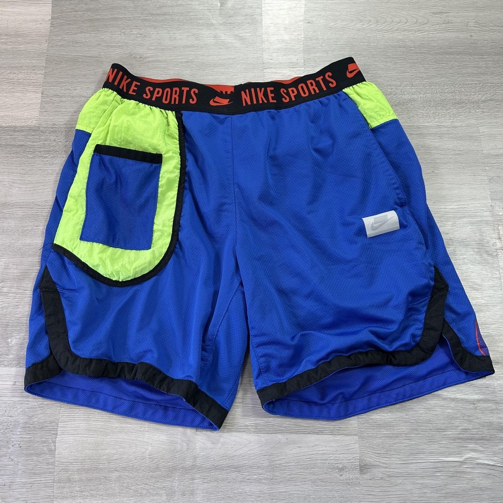Nike Sport Clash Shorts Mens Small Blue Mesh Lined Colorblock Running BV3249-480